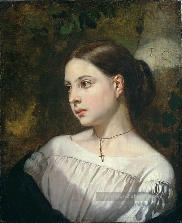 Portrait d’une fille figure peintre Thomas Couture Peintures à l'huile